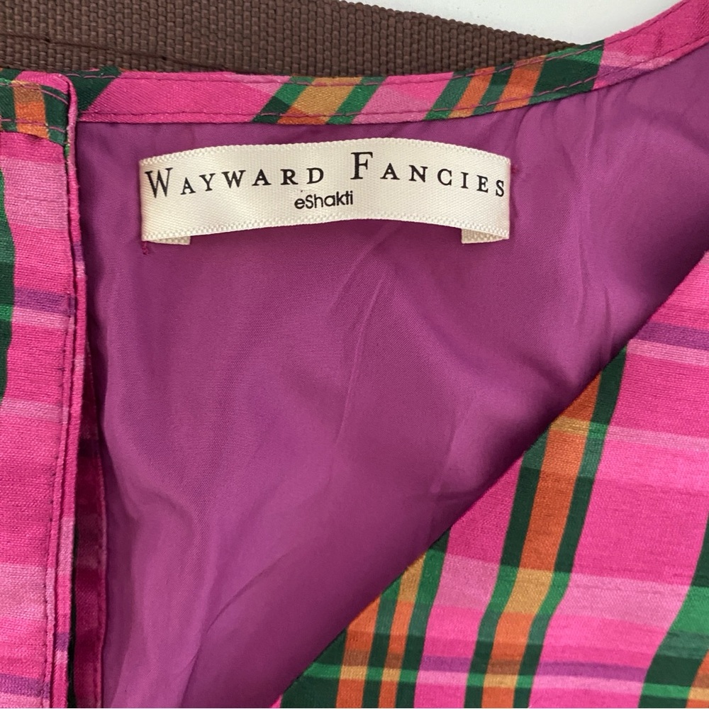 WAYWARD FANCIES Check Print Dupioni Peplum Top XXL Feminine Preppy Casual - Picture 7 of 12